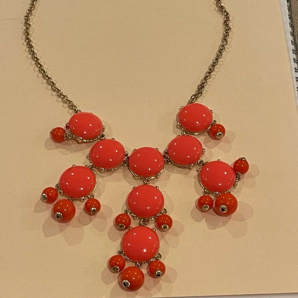 Jcrew Women’s Orange Bubble Statement Necklace - image 5